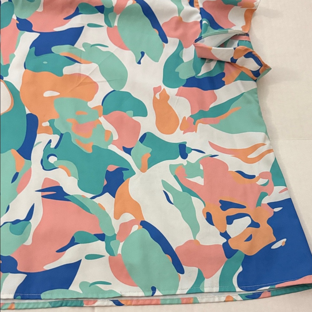 Colorful Abstract Women's Top XL - Picture 10 of 11